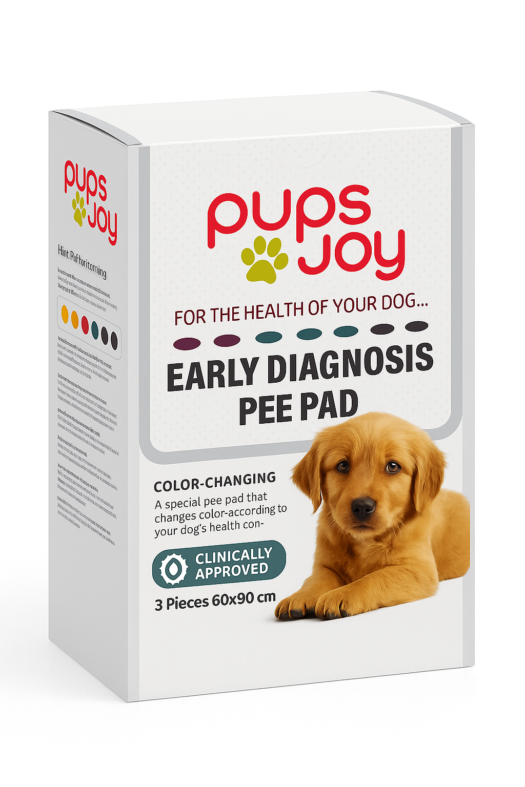 Pupsjoy Early Diagnosis Color Changing Pee Pads for Dogs – 3 Pack (60x90 cm)